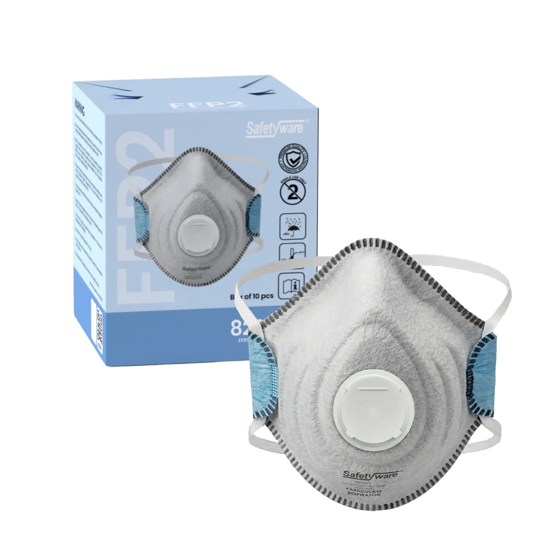 [8200AV] SAFETYWARE FFP2D OV/AG Particulate Respirator with Valve