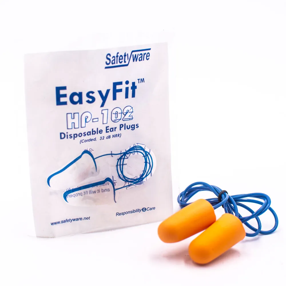 [HP102] SAFETYWARE EasyFit Disposable Corded PU Foam Ear Plugs