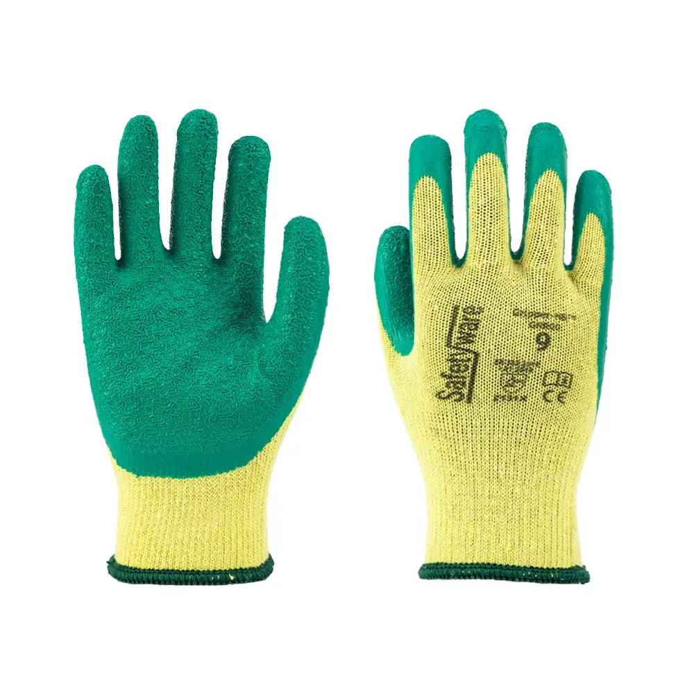 SAFETYWARE Gripper-NR GNR00 Economy Rubber Palm Coated Gloves with 10-Gauge Polyester Liner