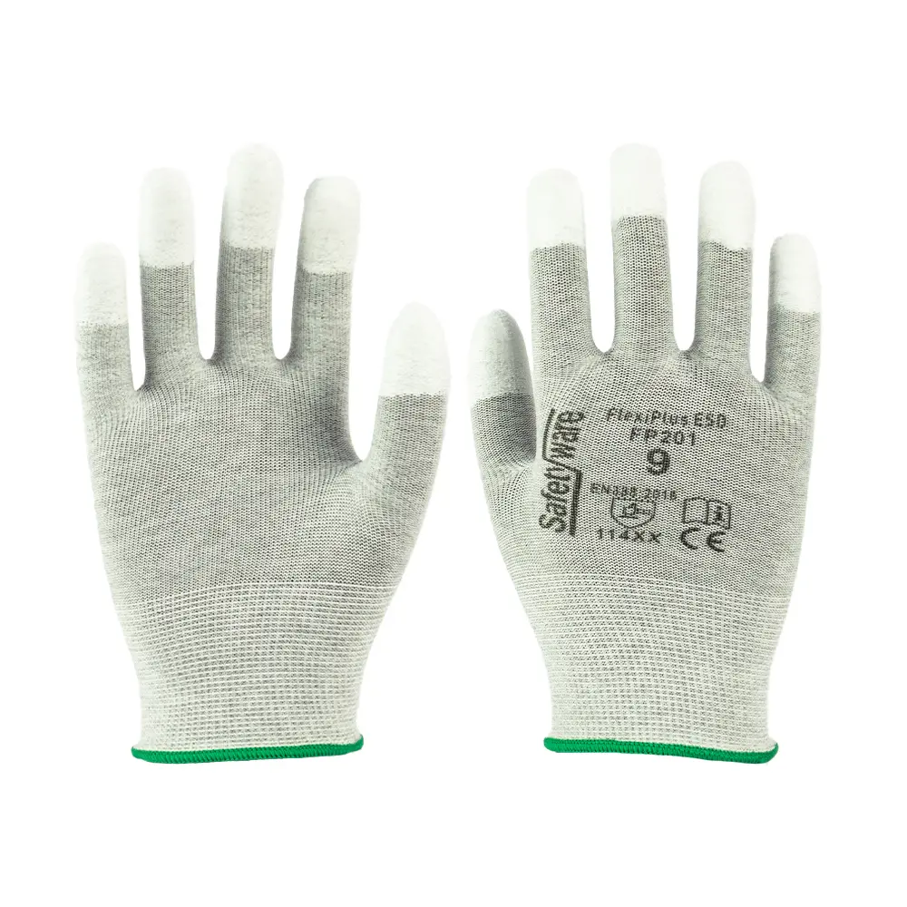 [FP201-XS] SAFETYWARE FlexiPlus ESD FP201 PU Finger-Tip Coated Gloves (XS / 6)